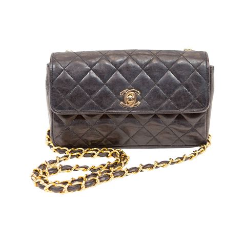 crossbody black chanel bag|Chanel quilted black handbag.